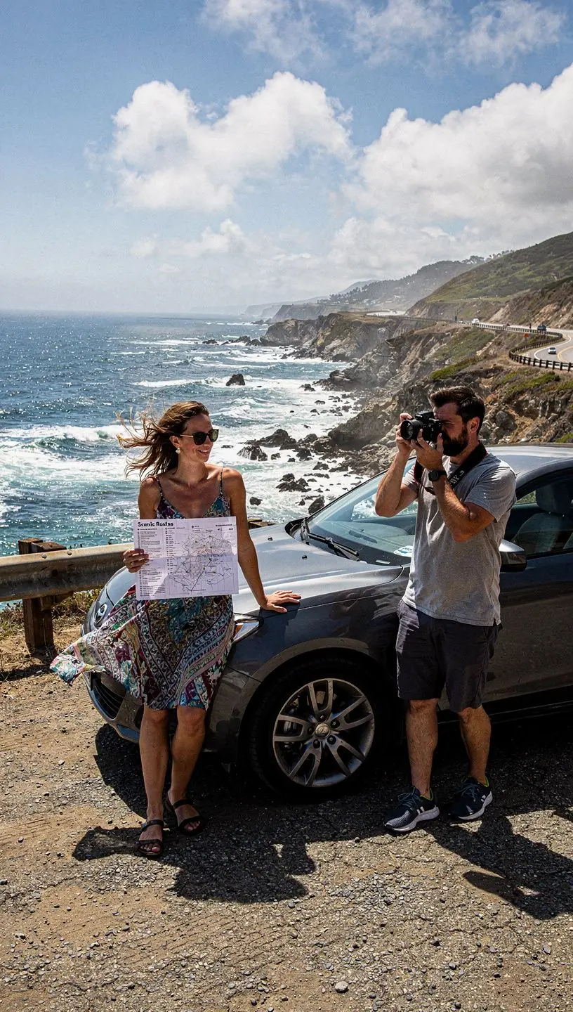 Grupa turystów odkrywających piękno amerykańskiego krajobrazu