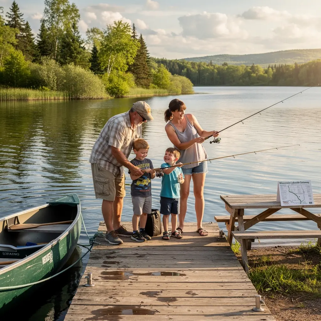 Widok na zachód słońca nad jeziorem w amerykańskim parku